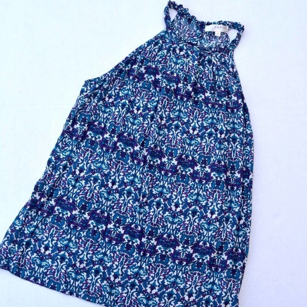 Kenar • Blue & Purple Patterned Tank Top Size M